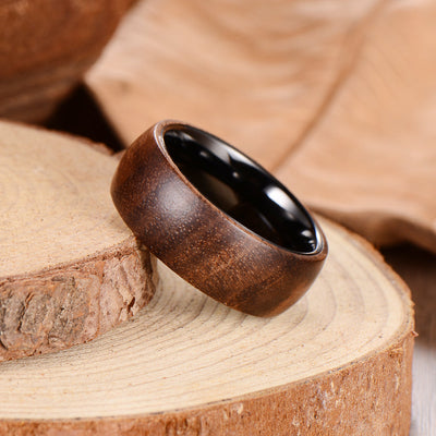 Men's Black Walnut Tungsten Ring Men's Ring Ouyuan Jewelry 