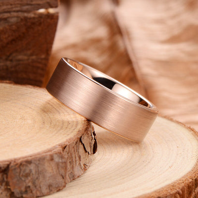 Men's Brushed Rose Gold Tungsten Ring OY-R320 Men's Ring Ouyuan Jewelry 