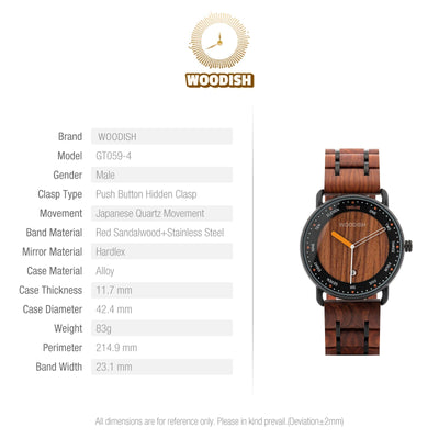 Men's Red Sandalwood Wooden Watch - GT059 Men's watch Bobo Bird 