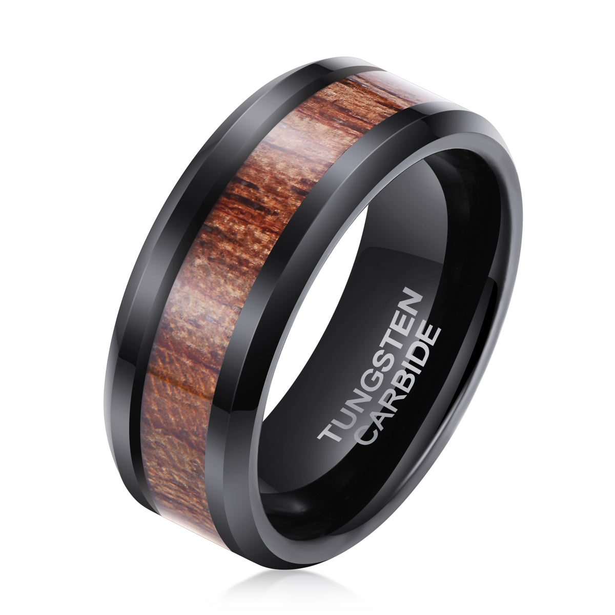 Men's Rosewood Black Tungsten Ring - R183 Men's Ring Ouyuan Jewelry 