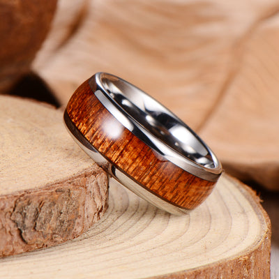 Men's Sand Grain Wood Silver Tungsten Ring Men's Ring Ouyuan Jewelry 
