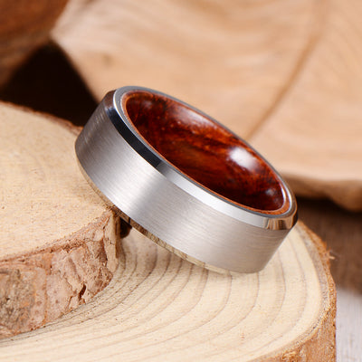 Men's Sandalwood Matte Silver Tungsten Ring Men's Ring Ouyuan Jewelry 