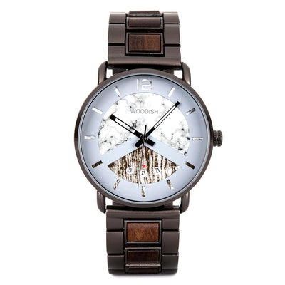 MEN'S STAINLESS STEEL WITH EBONY WOOD WATCH - R30-3 Unisex watches Bobo Bird 