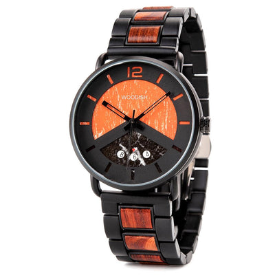 MEN'S STAINLESS STEEL WITH RED SANDALWOOD WATCH - R30-1 Men's watch Bobo Bird 