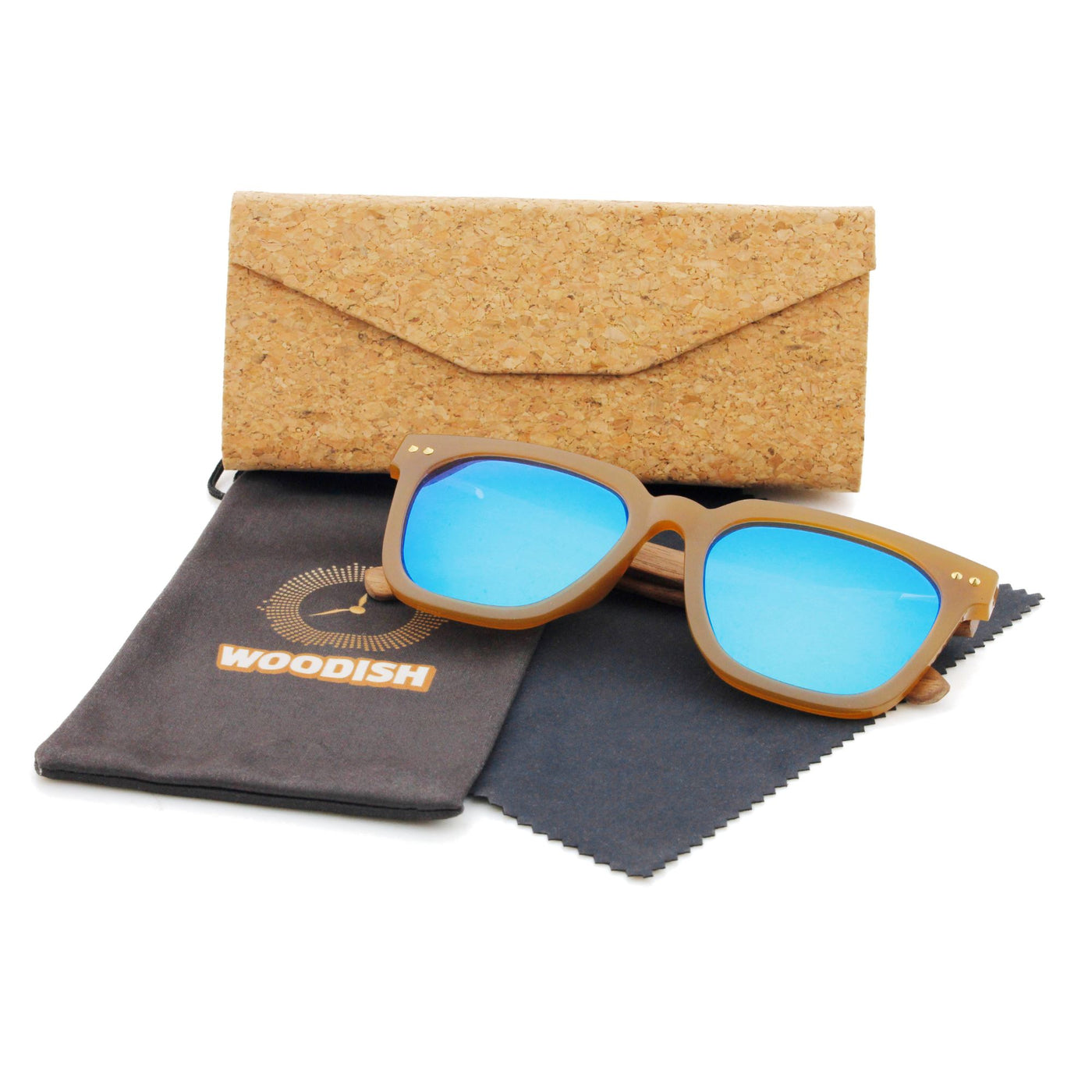 Polarized Walnut Blue Lens Sunglasses S2116 Unisex Sunglasses Retsing Eyewear 