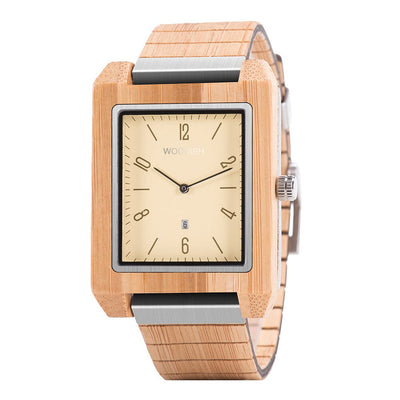 Rectangular Metal and Bamboo Watch for Men GT029-2 Men's watch Bobo Bird 