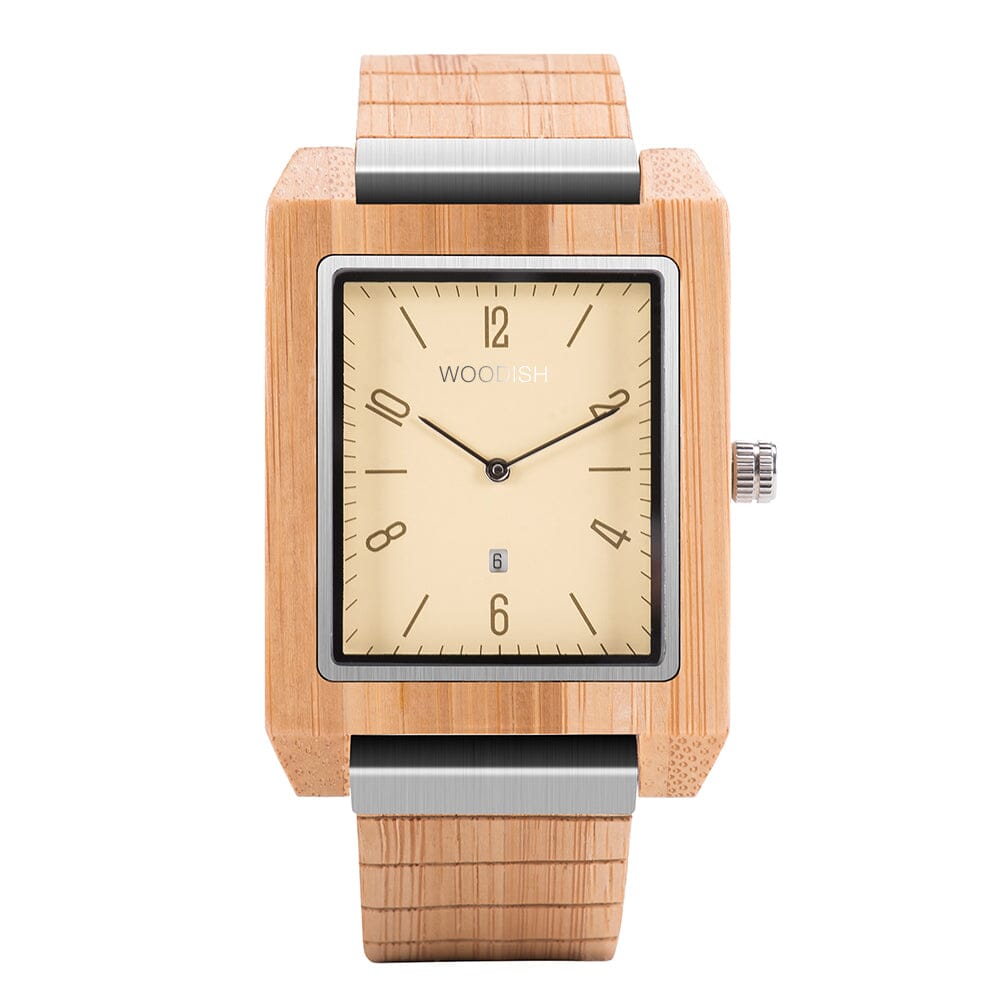 Rectangular Metal and Bamboo Watch for Men GT029-2 Men's watch Bobo Bird 