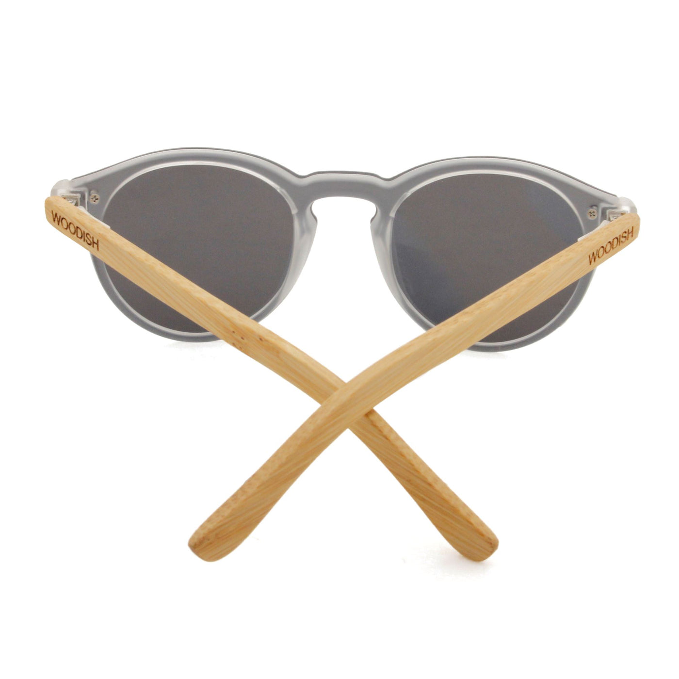 Round Gray Lens Polarized Bamboo Sunglasses S110 Unisex Sunglasses Retsing Eyewear 