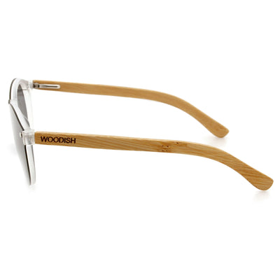 Round Gray Lens Polarized Bamboo Sunglasses S110 Unisex Sunglasses Retsing Eyewear 