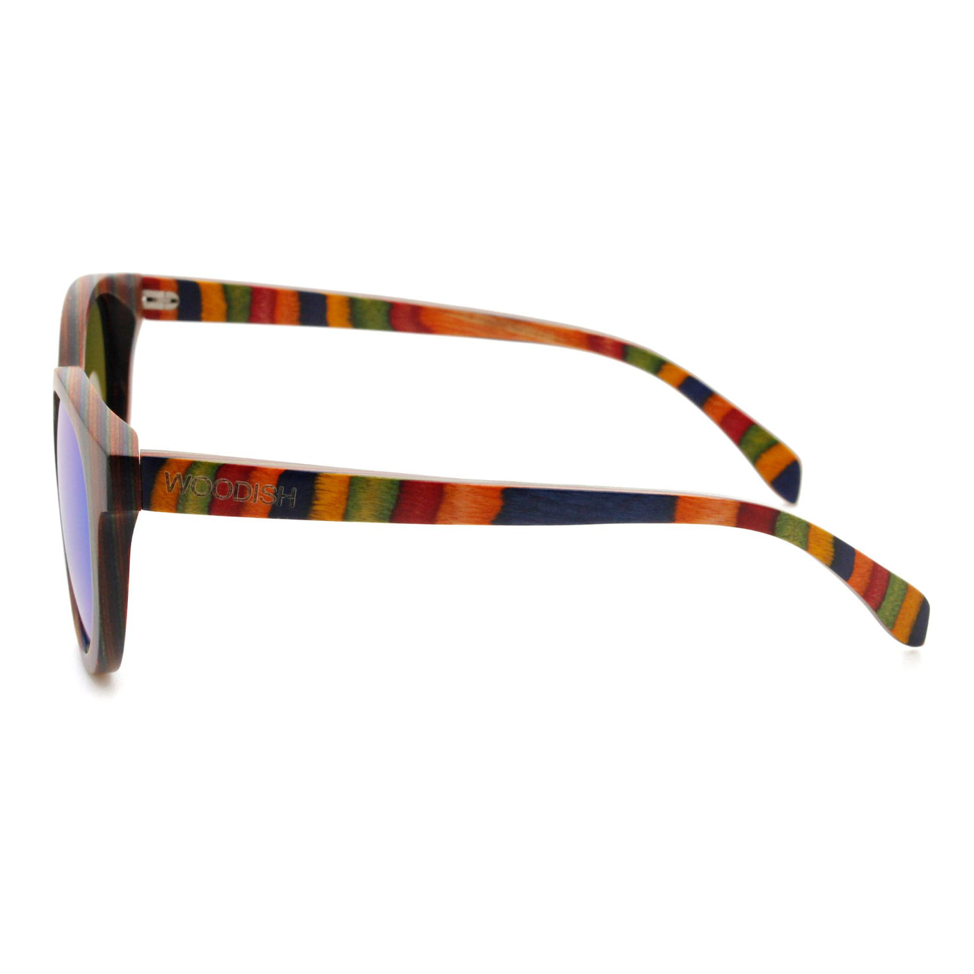 Round Skateboard Blue Lens Polarized Bamboo Sunglasses 4850-1 Unisex Sunglasses Retsing Eyewear 