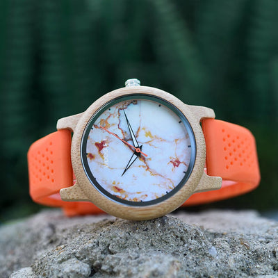 Silicone Bamboo Wooden Watch - GT028-1 Women's watch Bobo Bird 