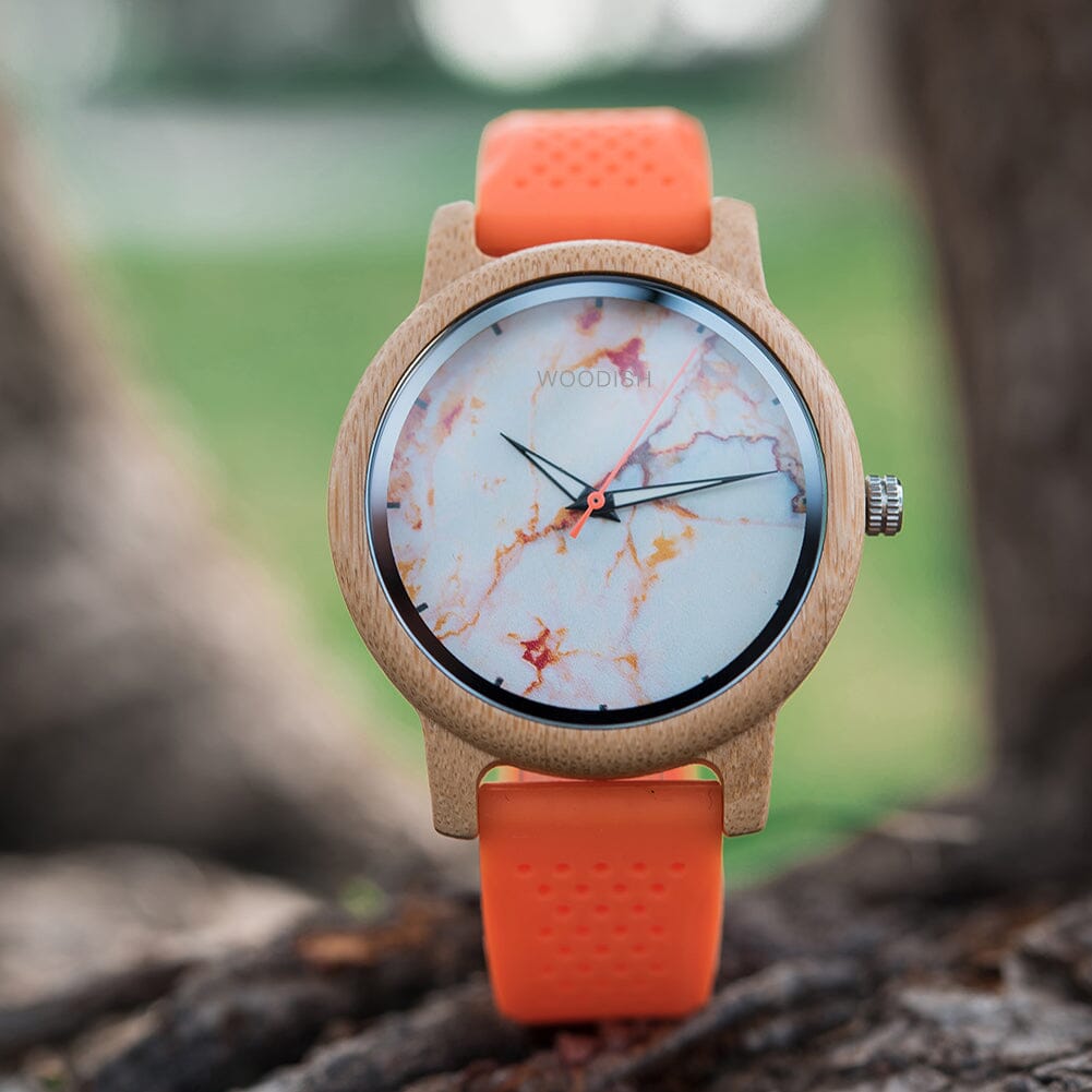 Silicone Bamboo Wooden Watch - GT028-1 Women's watch Bobo Bird 