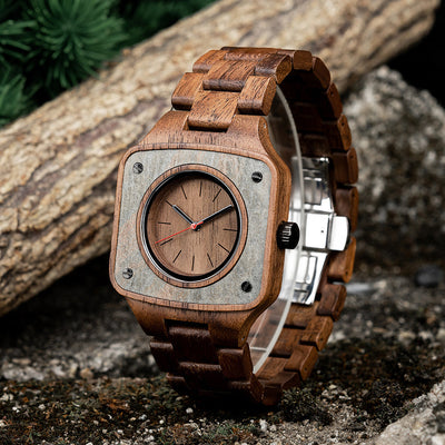 Square Dial Walnut Watch for Men GT112-1 Men's watch Bobo Bird 