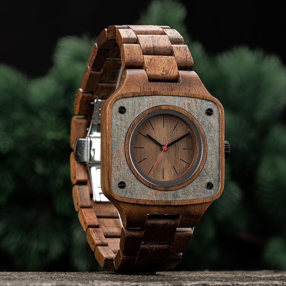 Square Dial Walnut Watch for Men GT112-1 Men's watch Bobo Bird 