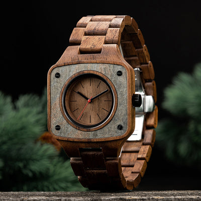 Square Dial Walnut Watch for Men GT112-1 Men's watch Bobo Bird 