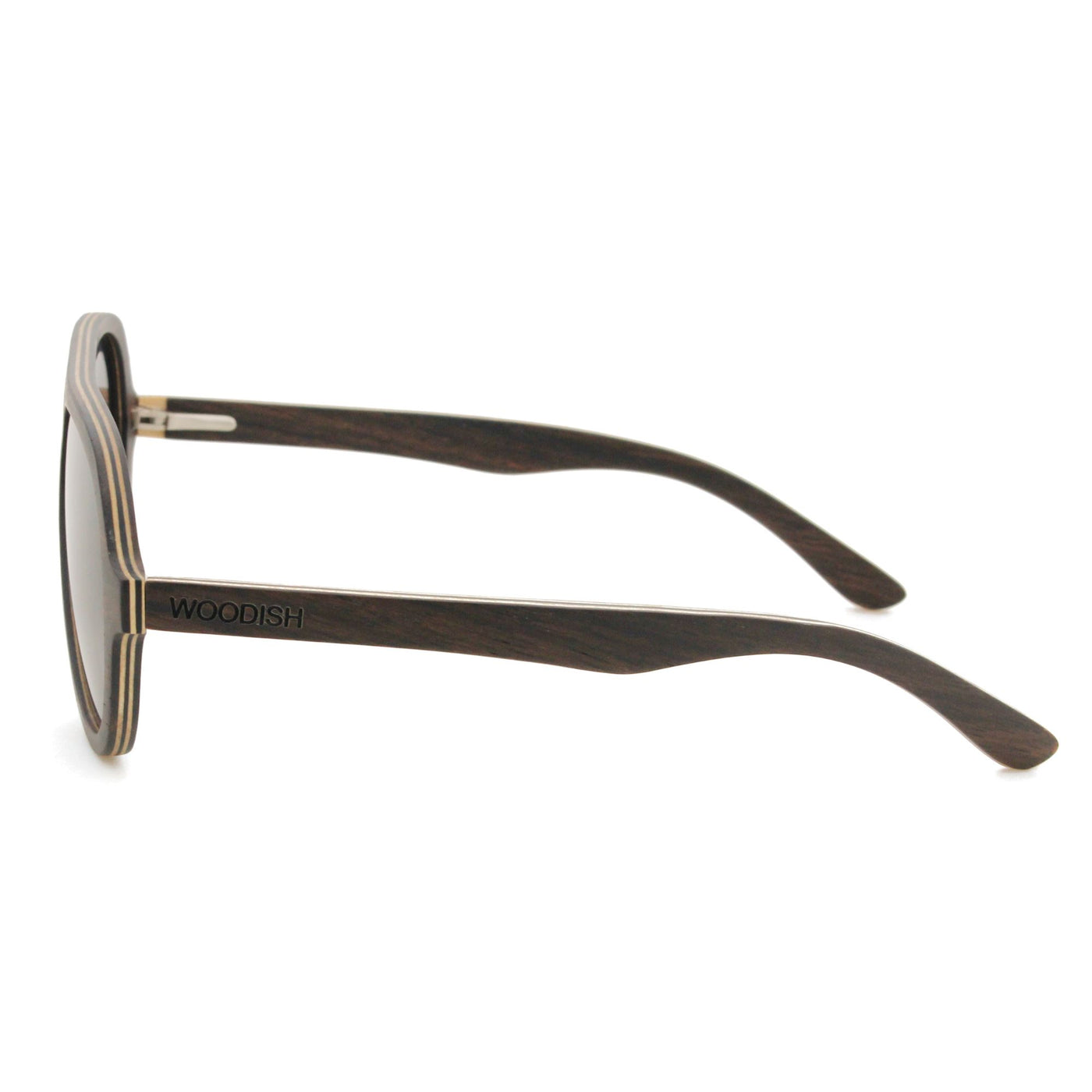 Stylish Layered Ebony Polarized Wooden Sunglasses 5630-2 Unisex Sunglasses Retsing Eyewear 