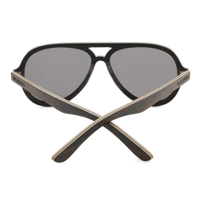 Stylish Layered Ebony Polarized Wooden Sunglasses 5630-2 Unisex Sunglasses Retsing Eyewear 