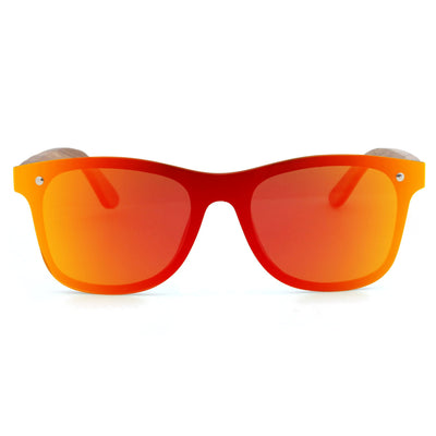 Stylish Red Lens Polarized Zebrawood Sunglasses P103-2 Unisex Sunglasses Retsing Eyewear 