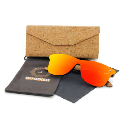 Stylish Red Lens Polarized Zebrawood Sunglasses P103-2 Unisex Sunglasses Retsing Eyewear 