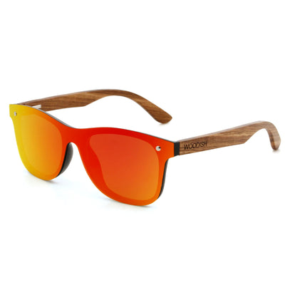 Stylish Red Lens Polarized Zebrawood Sunglasses P103-2 Unisex Sunglasses Retsing Eyewear 