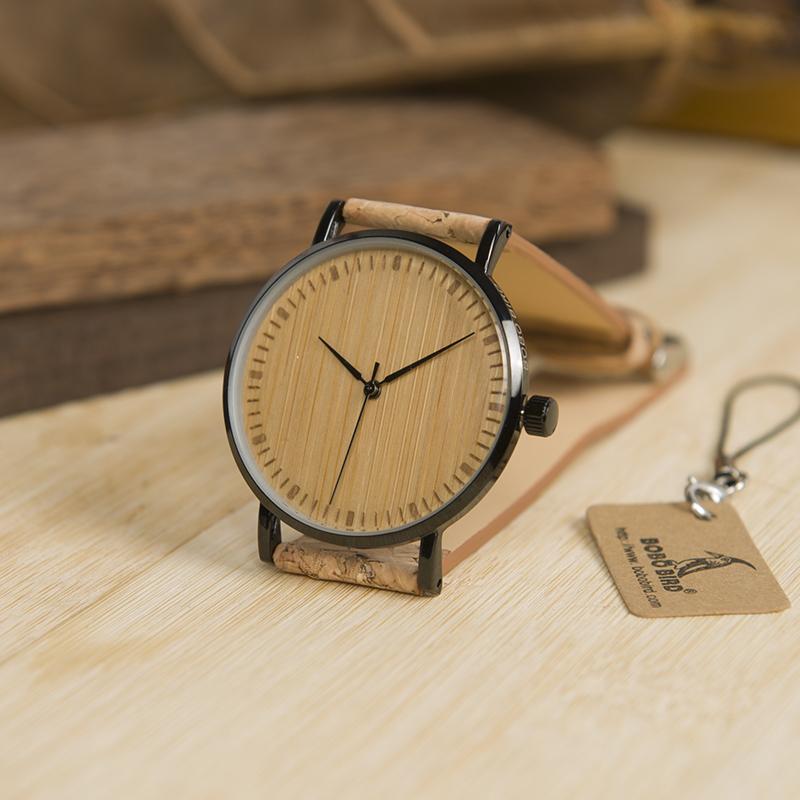 TOP QUALITY ROUND WATCH WITH BAMBOO FACE- WE19 Unisex watches Bobo Bird 
