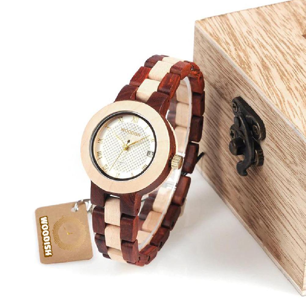 Two-Tone Wooden Women's Watch M19 – Woodish