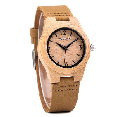 Women's Round Bamboo Watch B13 Women's watch Free Man 