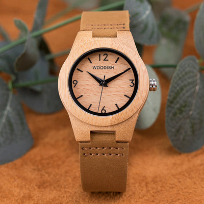 Women's Round Bamboo Watch B13 Women's watch Free Man 