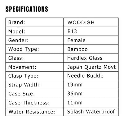 Women's Round Bamboo Watch B13 Women's watch Free Man 