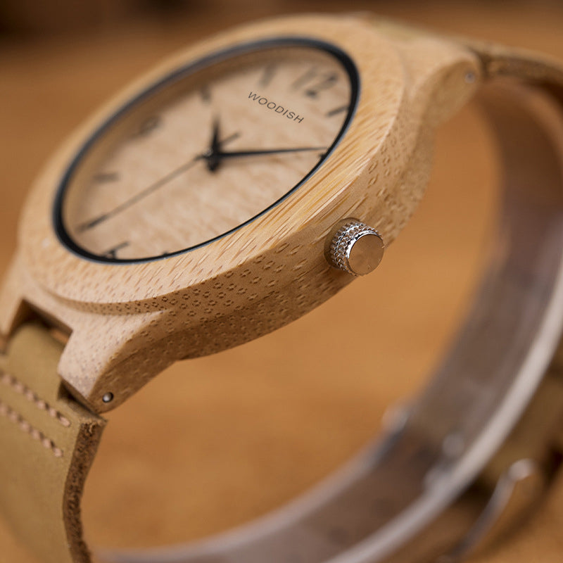 Women's Round Bamboo Watch B13 Women's watch Free Man 