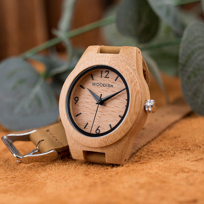 Women's Round Bamboo Watch B13 Women's watch Free Man 