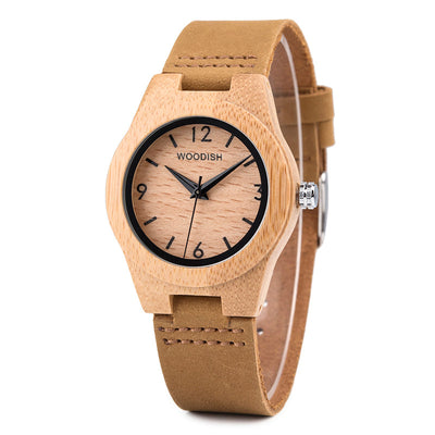 Women's Round Bamboo Watch B13 Women's watch Free Man 
