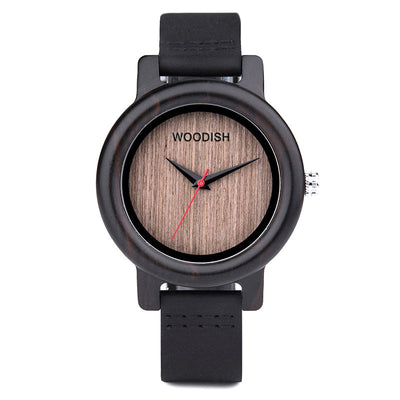 Women's Round Ebony Wooden Watch B18 Women's watch Free Man 