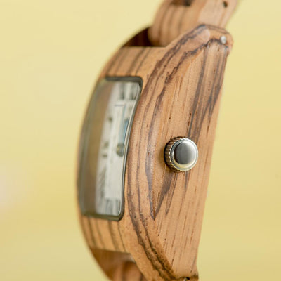 WOMEN'S TANK ZEBRAWOOD WOODEN WATCH - T020-2 Bobo Bird 