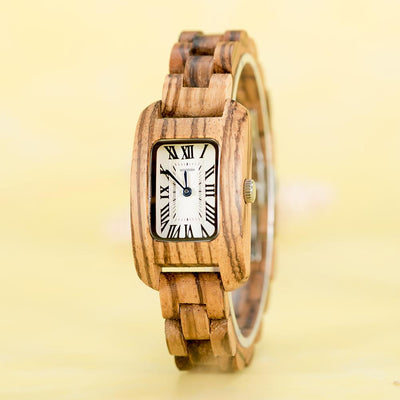 WOMEN'S TANK ZEBRAWOOD WOODEN WATCH - T020-2 Bobo Bird 