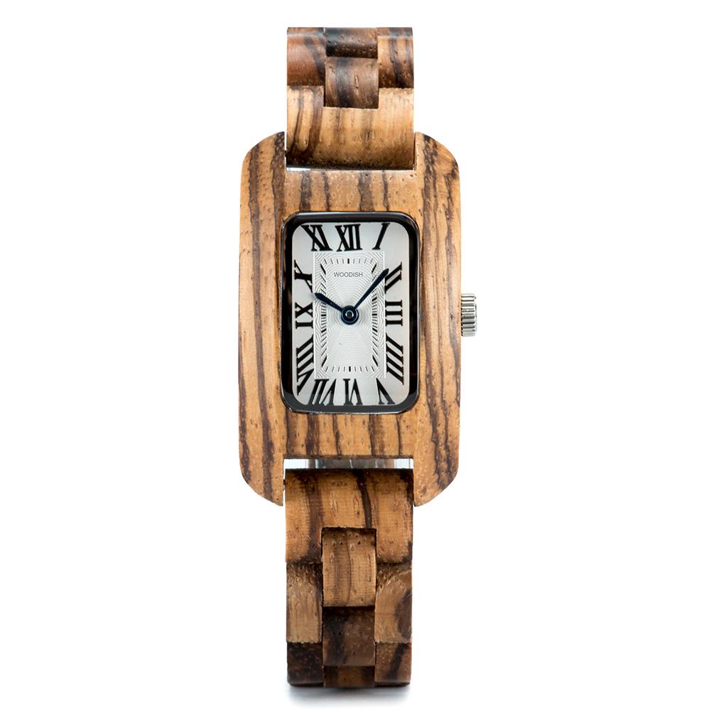 WOMEN'S TANK ZEBRAWOOD WOODEN WATCH - T020-2 Bobo Bird 