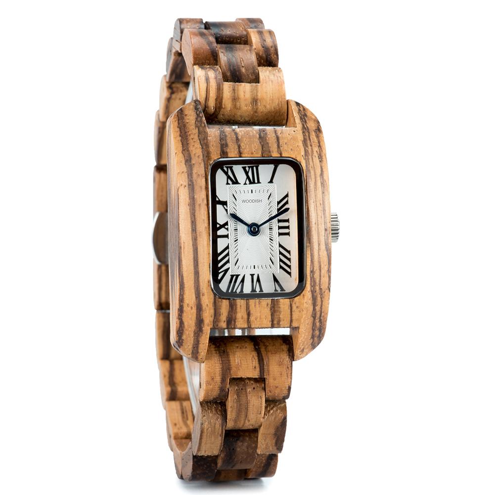 WOMEN'S TANK ZEBRAWOOD WOODEN WATCH - T020-2 Bobo Bird 