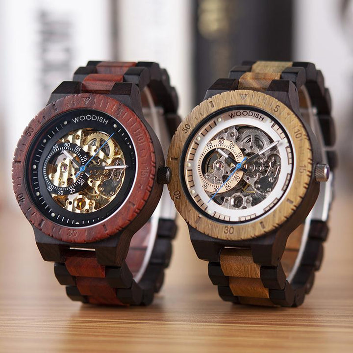 Wooden mechanical watch hotsell
