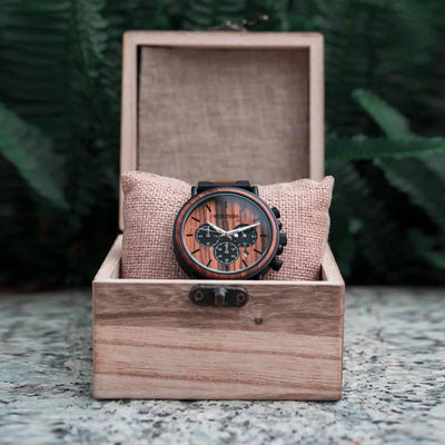 WOODEN STYLISH CHRONOGRAPH MILITARY WATCH FOR MEN P09-3 Men's watch Bobo Bird 